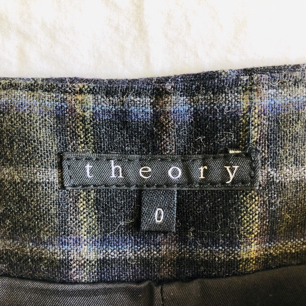 Theory Soft Wool Plaid Shorts